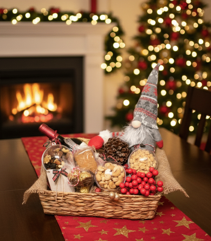 Χριστουγεννιάτικο καλάθι “Γιορτινή Λάμψη”