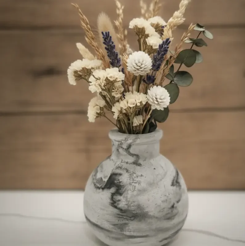 Μπομπονιέρα για βάφτιση ή γάμο Βάζο με Αποξηραμένα Λουλούδια