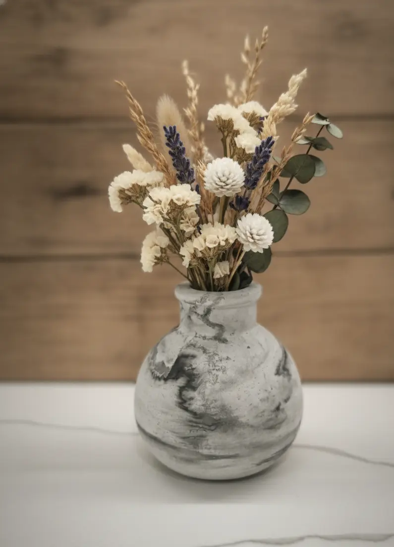 Μπομπονιέρα για βάφτιση ή γάμο Βάζο με Αποξηραμένα Λουλούδια