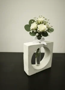 Χειροποίητη τετράγωνη Μπομπονίερα από με Γυάλινο Δοκιμαστικό Σωλήνα