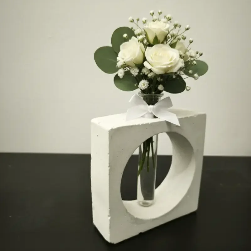 Χειροποίητη τετράγωνη Μπομπονίερα από με Γυάλινο Δοκιμαστικό Σωλήνα