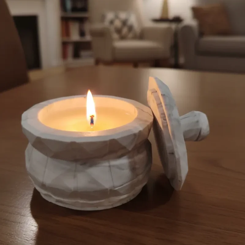 Μπομπονιέρα Marble Geometry με Αρωματικό Κερί Σόγιας